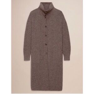 Group Babaton long taupe wool blend Nour? sweater cardi read